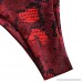 PASSOSIE Women Bikini Set Snakeskin Print 2 Pieces Spaghetti Strap Backless Low Waist Swimwear Suits Red Wine B07Q22D3HX